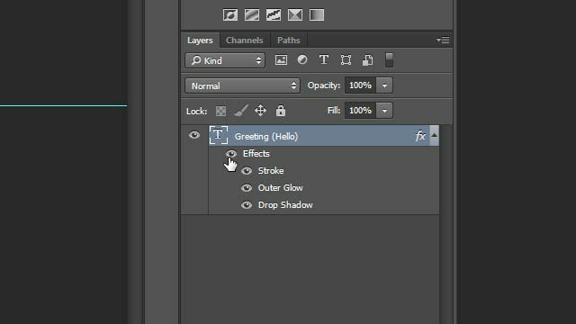 Cheat Photoshop Transformasi Layer Teks Efek trik diaktifkan lapisan panel Photoshop