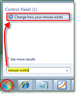 masukkan mouse berfungsi di menu startt untuk menemukan perubahan jendela fungsi mouse Anda