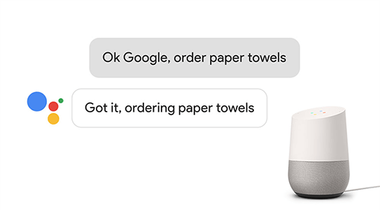 Konsumen sekarang dapat berbelanja dari retailer Google Express yang berpartisipasi dengan Asisten Google di Google Home.