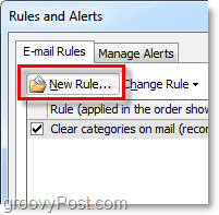 buat aturan baru di Outlook 2010
