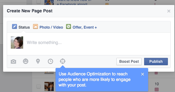 optimasi audiens facebook untuk ikon posting