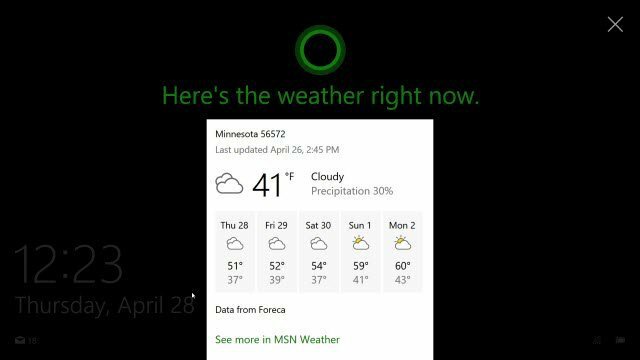 Cortana di Layar Kunci Windows 10