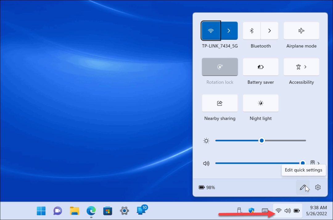 Pengaturan Cepat di Windows 11