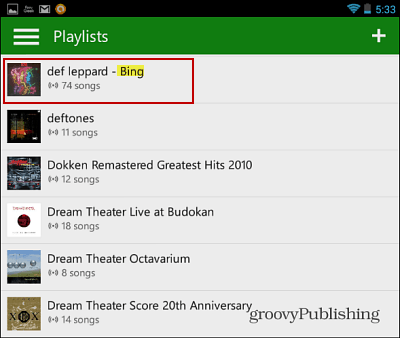 Aplikasi Android Xbox Music