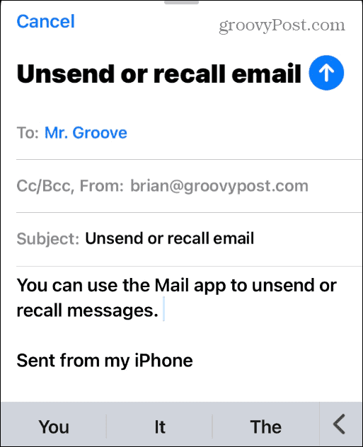 Batalkan pengiriman Email di iPhone atau iPad