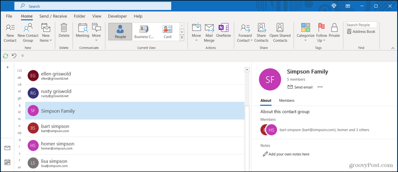 Grup Kontak di Outlook