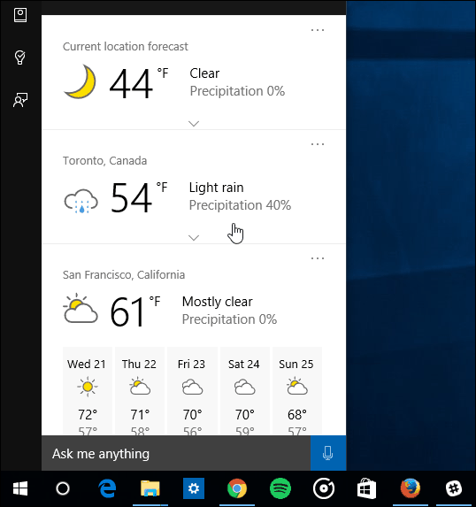 beberapa kota Cuaca Cortana