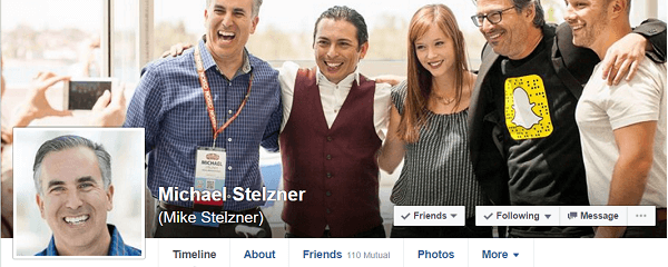 Michael Stelzner bergabung dengan Facebook atas rekomendasi Ann Handley dari MarketingProf.