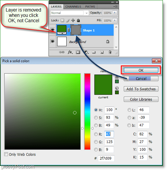 Tangkapan layar Photoshop Color Picker -woohoo berfungsi Anda sekarang dapat menggunakan hotkey color picker di photoshop