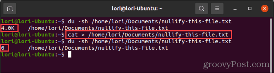 Redirect ke devnull menggunakan perintah cat di Linux