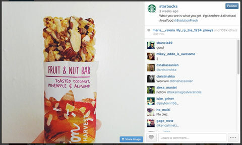 gambar instagram starbucks dengan #glutenfree
