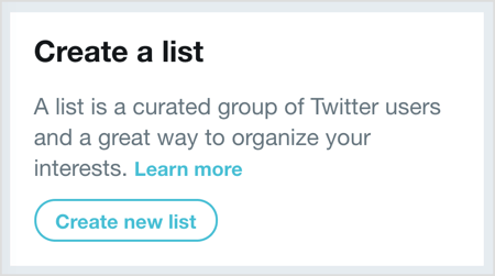 Klik Buat Daftar Baru, lalu pilih pengguna yang ingin Anda tambahkan ke daftar Twitter Anda.