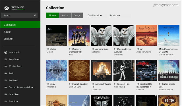 Koleksi Album Aplikasi Xbox Music