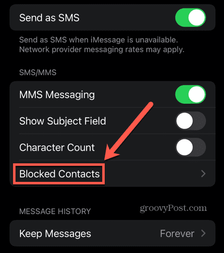 pesan iphone kontak yang diblokir