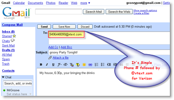 Kirim pesan txt menggunakan klien email GMAIL