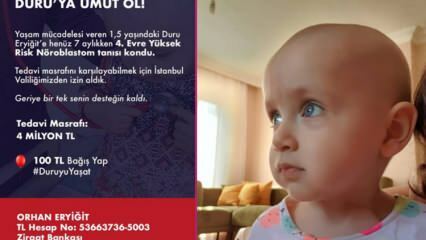 'Harapan Duru!' Kampanye bantuan yang disetujui pemerintah diluncurkan untuk pasien kanker Duru Eryiğit
