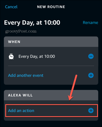aplikasi alexa menambahkan tindakan
