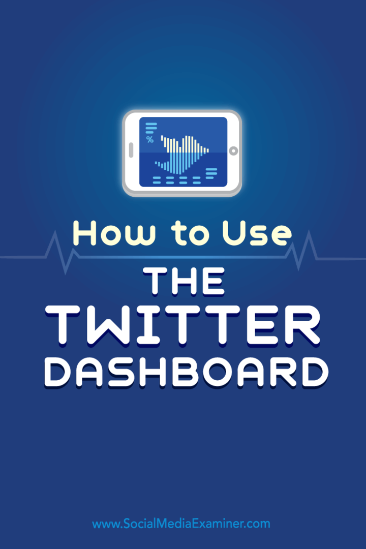 Kiat tentang cara menggunakan Dasbor Twitter untuk mengelola pemasaran Twitter Anda.