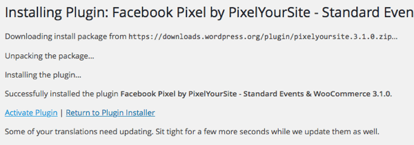 Instal dan aktifkan plugin PixelYourSite.