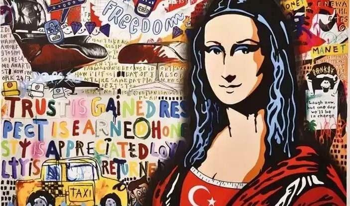 Mona Lisa dengan bendera Turki