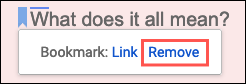 Hapus Bookmark di Google Dokumen