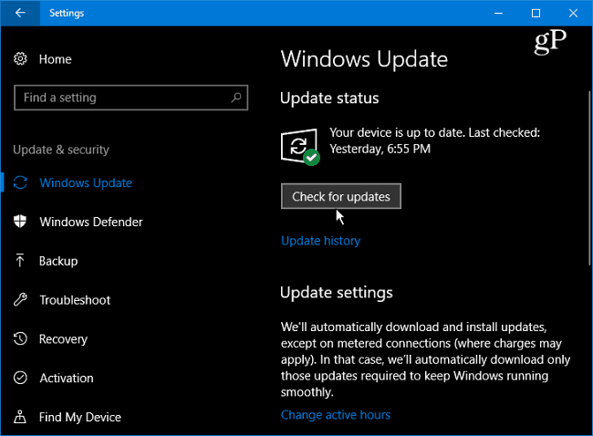 1 Windows 10 Periksa Pembaruan