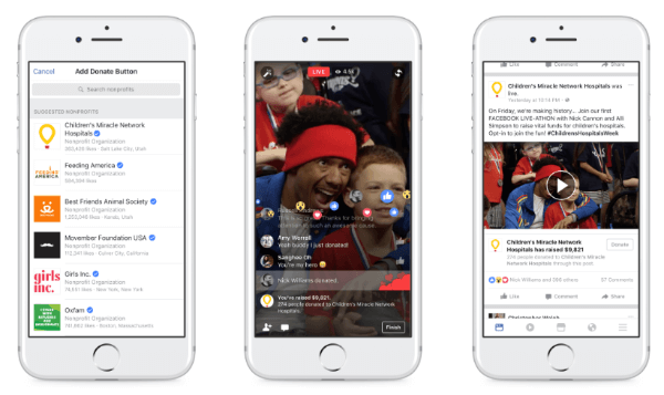 Facebook memperluas alat pemberian amal kepada pengguna pribadi dan Facebook Live.