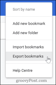 Mengekspor bookmark di Chrome