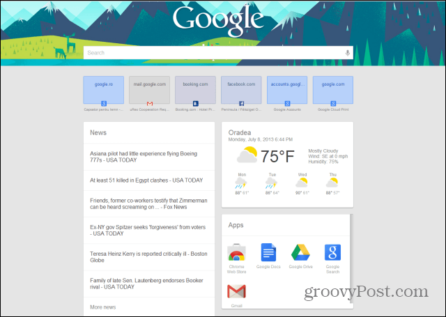 google chrome google sekarang tab baru