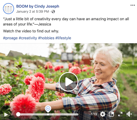 Posting video Facebook untuk BOOM! oleh Cindy Joseph