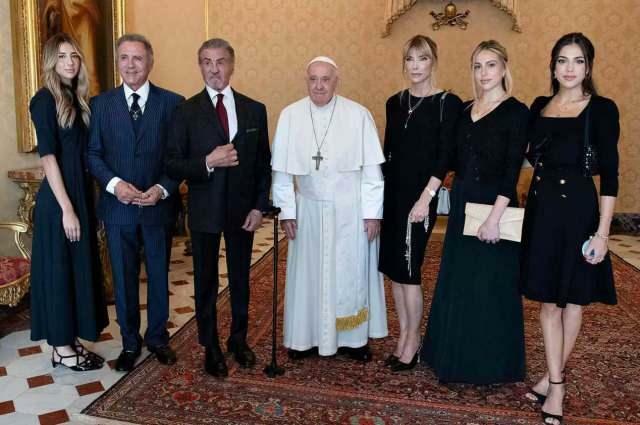 Sylvester Stallone dan Paus Fransiskus 