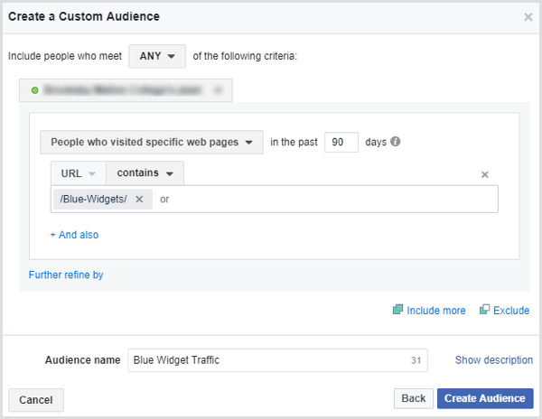 facebook buat custom audience pengunjung website