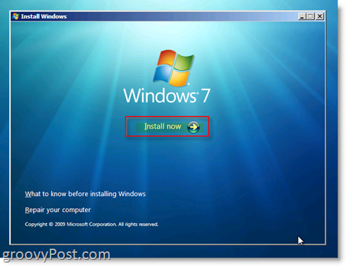 Menu Instalasi Windows 7