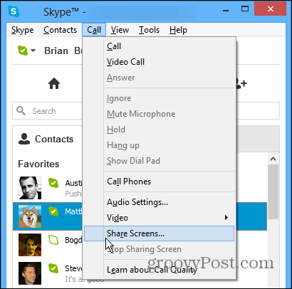Bagikan Layar di Skype