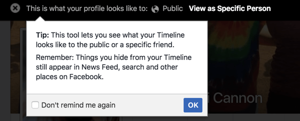 Gunakan fitur Lihat Sebagai untuk melihat bagaimana profil Facebook Anda ditampilkan kepada orang lain.