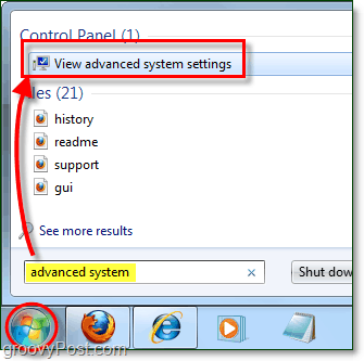 cara melihat opsi kinerja sistem tingkat lanjut di windows 7
