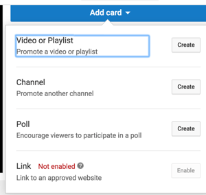 Gunakan kartu YouTube untuk memperpanjang waktu menonton saluran Anda.