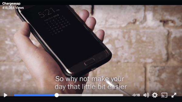 Di Facebook, teks memungkinkan pengguna menonton video Anda tanpa suara.