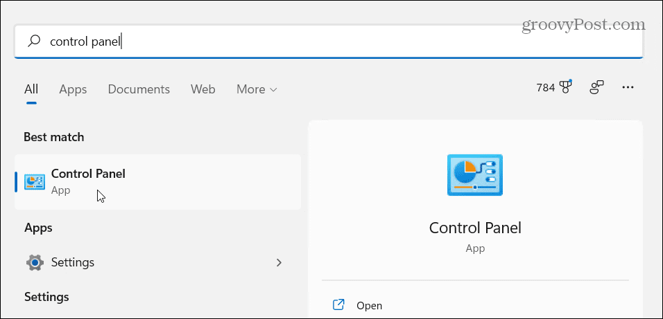 Panel Kontrol Mulai Pencarian