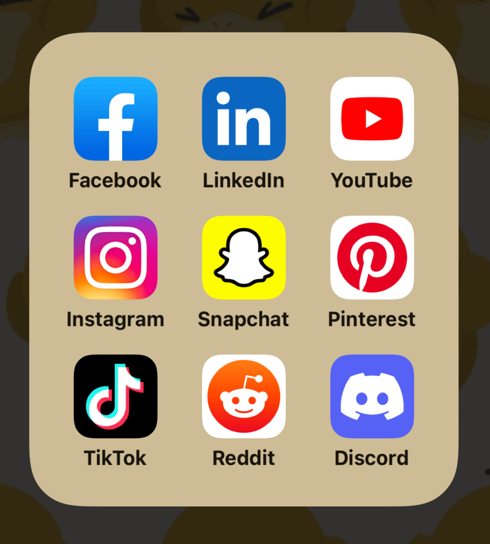 gambar ikon untuk platform media sosial utama