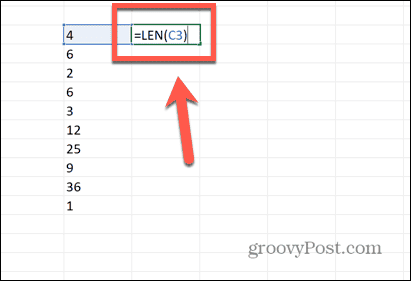 rumus excel len