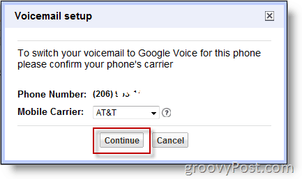 Tangkapan layar - Aktifkan Google Voice di nomor non-google