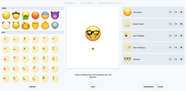 Gunakan phlntn emojibuilder untuk membuat emoji kustom.