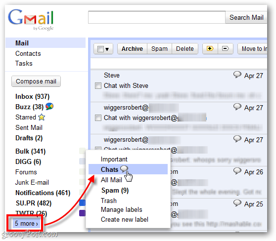 temukan obrolan lama yang direkam di Gmail