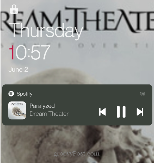 Widget layar kunci Spotify