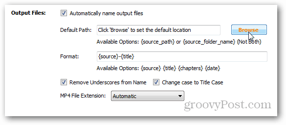 klik browse untuk memilih jalur default