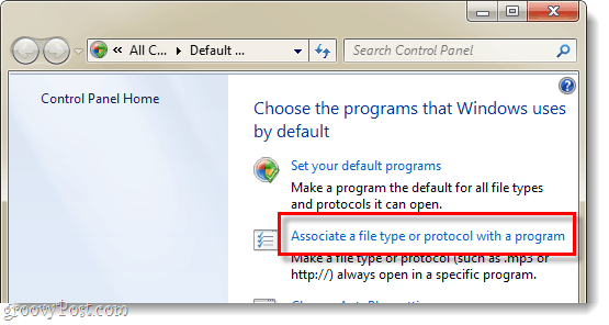 Kaitkan jenis file dengan suatu program