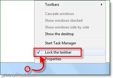 cara mengunci taskbar di windows 7