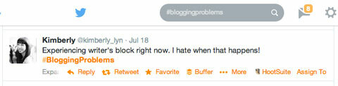 #bloggingproblems tweet