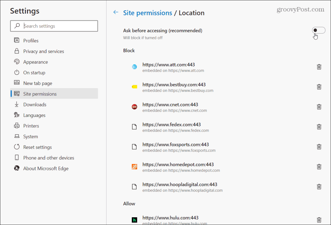 Cara Mengaktifkan atau Menonaktifkan Izin Situs di Microsoft Edge